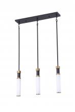  LIT6834BK+GD-OP - 25" 3 Light Multi -Head Pendant Light With 3x25 W E26 Medium Base frame in Black finish